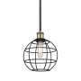 Innovations Lighting Lake Placid 8" Wide Cage Mini Pendant Black Antique Brass / Matte Black