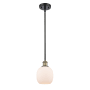 Innovations Lighting Belfast 6" Wide Mini Pendant Black Antique Brass / Matte White