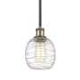 Innovations Lighting Belfast 6" Wide Mini Pendant Deco Swirl / Black Antique Brass