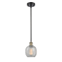 Innovations Lighting Belfast 6" Wide Mini Pendant Black Antique Brass / Clear Crackle