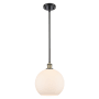 Innovations Lighting Large Athens 10" Wide Mini Pendant Black Antique Brass / Matte White