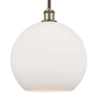 Innovations Lighting Athens 12" Wide Pendant Black Antique Brass / Matte White
