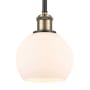 Innovations Lighting Athens 6" Wide Mini Pendant Black Antique Brass / Matte White