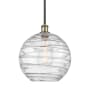 Innovations Lighting Athens 12" Wide Pendant Clear Deco Swirl / Black Antique Brass