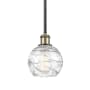 Innovations Lighting Athens 6" Wide Mini Pendant Clear Deco Swirl / Black Antique Brass