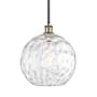 Innovations Lighting Athens 12" Wide Pendant Black Antique Brass / Clear Water Glass