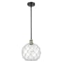 Innovations Lighting Large Farmhouse Rope 10" Wide Mini Pendant Black Antique Brass / Clear Glass with White Rope