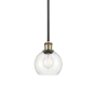 Innovations Lighting Athens 6" Wide Mini Pendant Black Antique Brass / Clear
