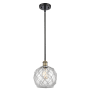 Innovations Lighting Farmhouse Rope 8" Wide Mini Pendant Black Antique Brass / Clear Glass with White Rope