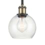 Innovations Lighting Athens 6" Wide Mini Pendant Black Antique Brass / Seedy