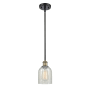 Innovations Lighting Caledonia 5" Wide Mini Pendant Black Antique Brass / Mouchette