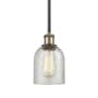 Innovations Lighting Caledonia 5" Wide Mini Pendant Mica / Black Antique Brass