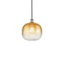 Innovations Lighting Brookhaven Sphere 11" Wide Mini Pendant Black Antique Brass / Amber