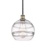 Innovations Lighting Rochester 10" Wide Mini Pendant Black Antique Brass / Clear