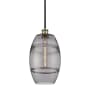 Innovations Lighting Vaz 8" Wide Mini Pendant Black Antique Brass / Light Smoke