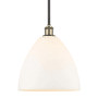 Innovations Lighting Bristol 12" Wide Pendant Black Antique Brass / Matte White