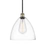Innovations Lighting Bristol 12" Wide Pendant Black Antique Brass / Clear