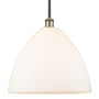 Innovations Lighting Bristol Glass 16" Wide pendant Black Antique Brass / Matte White