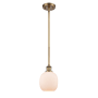 Innovations Lighting Belfast 6" Wide Mini Pendant Brushed Brass / Matte White