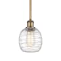 Innovations Lighting Belfast 6" Wide Mini Pendant Deco Swirl / Brushed Brass