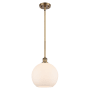 Innovations Lighting Large Athens 10" Wide Mini Pendant Brushed Brass / Matte White