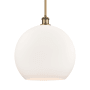 Innovations Lighting Athens 14" Wide Pendant Brushed Brass / Matte White