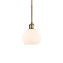 Innovations Lighting Athens 6" Wide Mini Pendant Brushed Brass / Matte White