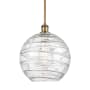 Innovations Lighting Athens 12" Wide Pendant Clear Deco Swirl / Brushed Brass