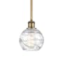 Innovations Lighting Athens 6" Wide Mini Pendant Clear Deco Swirl / Brushed Brass