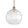 Innovations Lighting Athens 12" Wide Pendant Brushed Brass / Clear Water Glass
