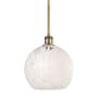 Innovations Lighting White Mouchette 10" Wide Mini Pendant Brushed Brass / White Mouchette