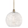 Innovations Lighting White Mouchette 14" Wide Pendant Brushed Brass / White Mouchette