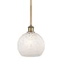 Innovations Lighting White Mouchette 8" Wide Mini Pendant Brushed Brass / White Mouchette