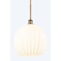 Innovations Lighting White Venetian 14" Wide Pendant Brushed Brass / White Venetian