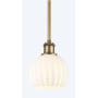Innovations Lighting White Venetian 6" Wide Mini Pendant Brushed Brass / White Venetian