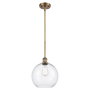 Innovations Lighting Large Athens 10" Wide Mini Pendant Brushed Brass / Clear