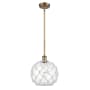 Innovations Lighting Large Farmhouse Rope 10" Wide Mini Pendant Brushed Brass / Clear Glass with White Rope