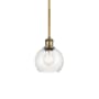 Innovations Lighting Athens 6" Wide Mini Pendant Brushed Brass / Seedy
