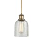 Innovations Lighting Caledonia 5" Wide Mini Pendant Mica / Brushed Brass
