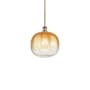 Innovations Lighting Brookhaven Sphere 11" Wide Mini Pendant Brushed Brass / Amber