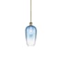 Innovations Lighting Brookhaven Flute 7" Wide Mini Pendant Brushed Brass / Sapphire Blue