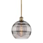 Innovations Lighting Rochester 10" Wide Mini Pendant Brushed Brass / Light Smoke