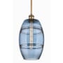 Innovations Lighting Vaz 8" Wide Mini Pendant Brushed Brass / Princess Blue