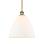 Innovations Lighting Bristol 12" Wide Pendant Brushed Brass / Matte White