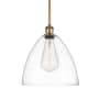 Innovations Lighting Bristol 12" Wide Pendant Brushed Brass / Clear