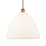 Innovations Lighting Bristol Glass 16" Wide pendant Brushed Brass / Matte White