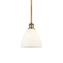 Innovations Lighting Bristol 8" Wide Mini Pendant Brushed Brass / Matte White