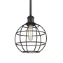 Innovations Lighting Lake Placid 8" Wide Cage Mini Pendant Matte Black / Matte Black