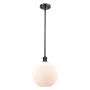 Innovations Lighting Large Athens 10" Wide Mini Pendant Matte Black / Matte White