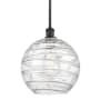 Innovations Lighting Athens 12" Wide Pendant Clear Deco Swirl / Matte Black